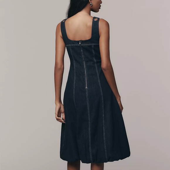 Anthropologie Pilcro Square-Neck Denim A-Line Midi Dress - Picture 4 of 4
